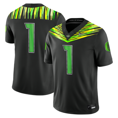 #1 Oregon Ducks Nike Origin of Speed Vapor F.U.S.E. Stitched Limited Jersey - Black