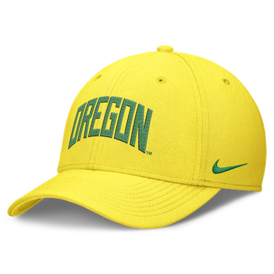 Oregon Ducks Nike Letter Rise SwooshFlex Dri-FIT Hat - Yellow