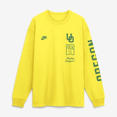  Oregon Ducks Nike Max 90 Legacy Multi Graphic Long Sleeve T-Shirt - Yellow