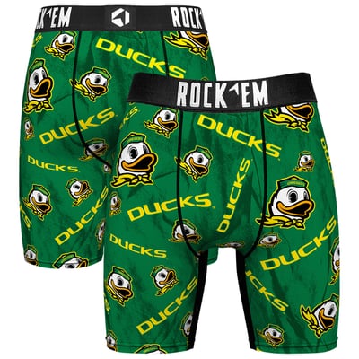  Oregon Ducks Rock Em All Over Logo Boxer Briefs - Green