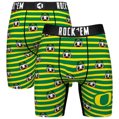  Oregon Ducks Rock Em Mascot Stripes Boxer Briefs - Green