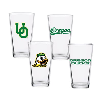 Oregon Ducks 16oz. Collector Pint Glass Four-Piece Set