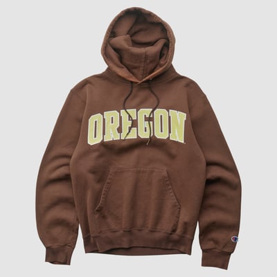 Oregon Ducks Champion 2000s Hooded Pullover Sweatshirt - Brown - XS by Fanatics Real Vintage