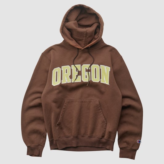 Oregon Ducks Champion 2000s Hooded Pullover Sweatshirt - Brown - XS by Fanatics Real Vintage