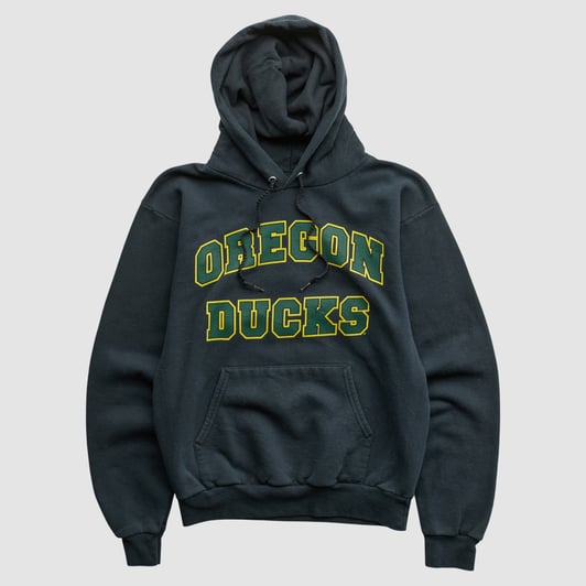 Oregon Ducks Hanes 2000s Hooded Pullover Sweatshirt - Black - XS by Fanatics Real Vintage