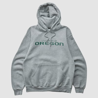 Oregon Ducks Jerzees 2000s Hooded Pullover Sweatshirt - Heather Gray - XS by Fanatics Real Vintage