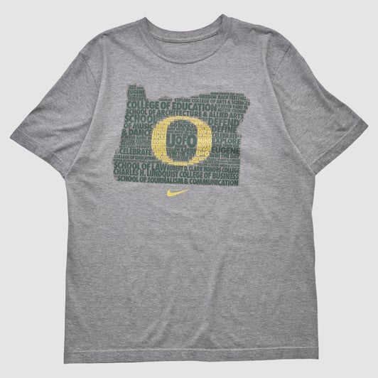 Oregon Ducks Nike 2000s T-shirt - Heather Gray - S by Fanatics Real Vintage