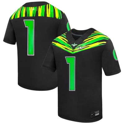 #1 Oregon Ducks Nike Preschool Origin of Speed Replica Football Jersey - Black