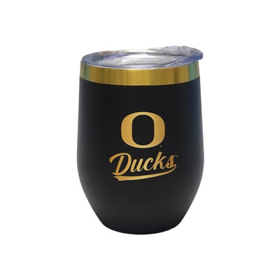 Oregon Ducks The Memory Company 12oz. Stainless Steel Gold Lettering Stemless Wine Tumbler