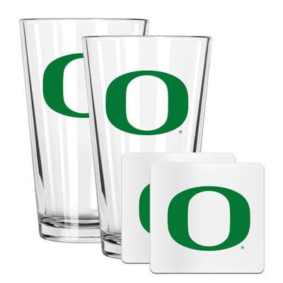 Oregon Ducks The Memory Company 16oz. Pint Glass and Coaster Set