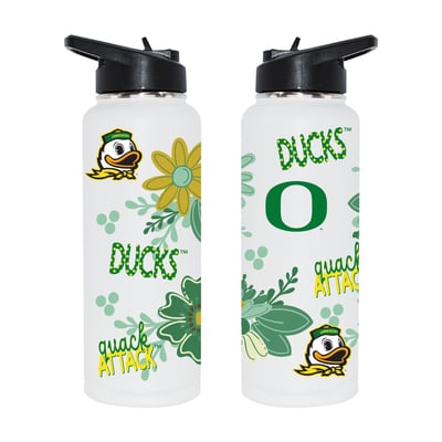 Oregon Ducks The Memory Company 34oz. Flowers Stainless Steel Quencher Bottle