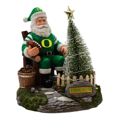 Oregon Ducks The Memory Company Santa Figurine with LED Tree