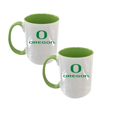 Oregon Ducks The Memory Company Two-Piece 15oz. Logo Coffee Mug Set