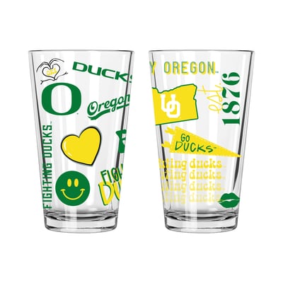 Oregon Ducks The Memory Company Two-Piece 16oz. Loco Pint Glass Set