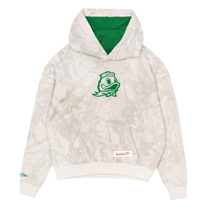  Oregon Ducks Mitchell & Ness Toddler Ghosted Pop Over Hoodie - White