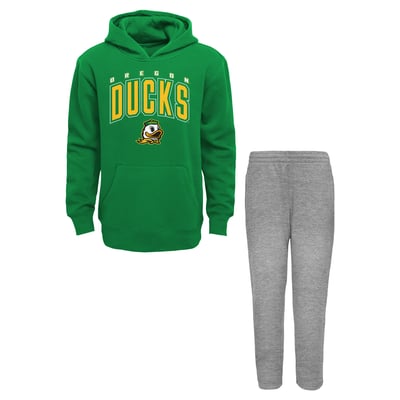 Oregon Ducks Outerstuff Toddler Step By Step Hoodie & Pants Set - Green/Gray
