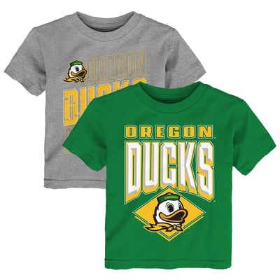 Oregon Ducks Outerstuff Toddler Trench Kings 2-Pack T-Shirt Set - Green/Gray