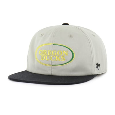 Oregon Ducks '47 Unisex Ovalcrest Captain Snapback Hat - Gray/Black