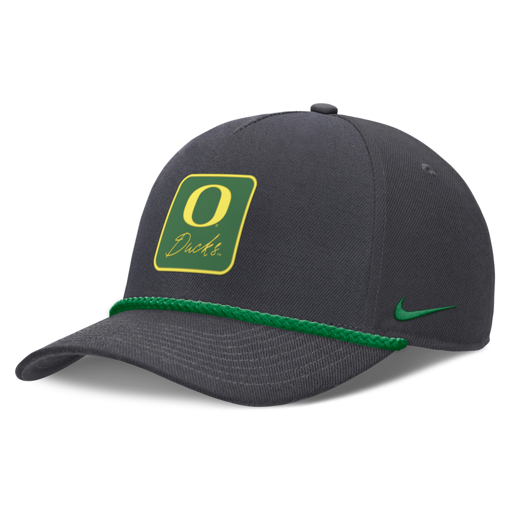 Oregon Ducks Nike Unisex Script Rope Rise Adjustable Hat - Anthracite