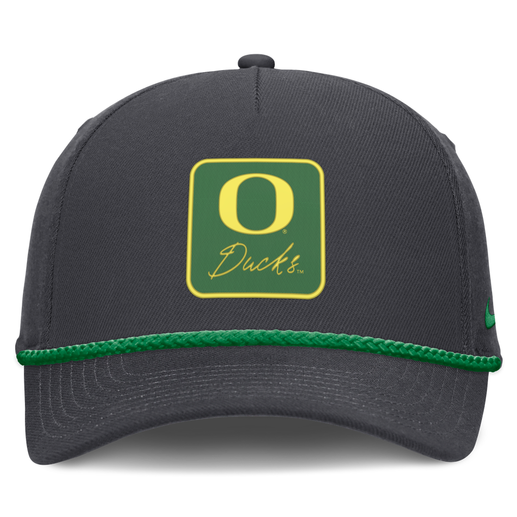 Oregon Ducks Nike Unisex Script Rope Rise Adjustable Hat - Anthracite