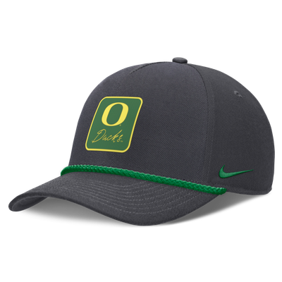 Oregon Ducks Nike Unisex Script Rope Rise Adjustable Hat - Anthracite