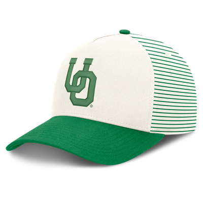  Oregon Ducks Nike Unisex Vault Striped A-Frame Rise Adjustable Hat - White/Green
