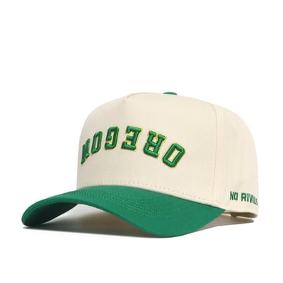 Oregon Ducks No Rivals Unisex Upside Down Classic Colors Adjustable Hat - Natural/Green