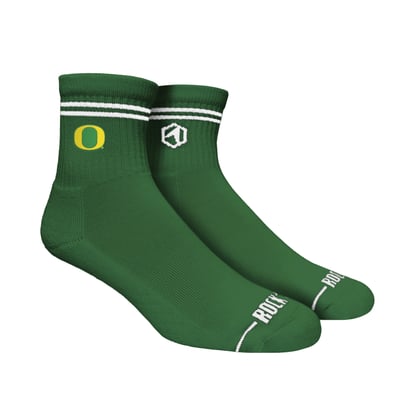  Oregon Ducks Rock Em Unisex Casual Stripe Quarter-Length Socks - Green