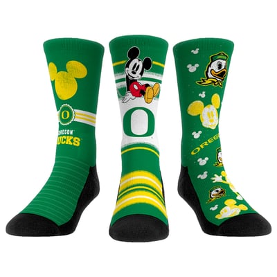  Oregon Ducks Rock Em Unisex Disney Three-Pack Crew Socks - 
