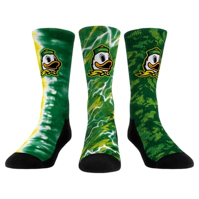 Oregon Ducks Rock Em Unisex Team Tones Three-Pack Crew Socks