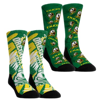 Oregon Ducks Rock Em Unisex Two-Piece Team Blast Crew Socks Set