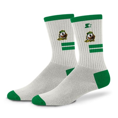  Oregon Ducks Starter Unisex Premiere Cushioned Crew Socks - Cream
