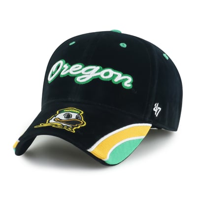 Oregon Ducks '47 Women's Velvet Denim Script MVP Adjustable Hat - Black