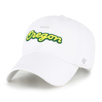 Oregon Ducks '47 Women's Trendy Script Clean Up Adjustable Hat - White