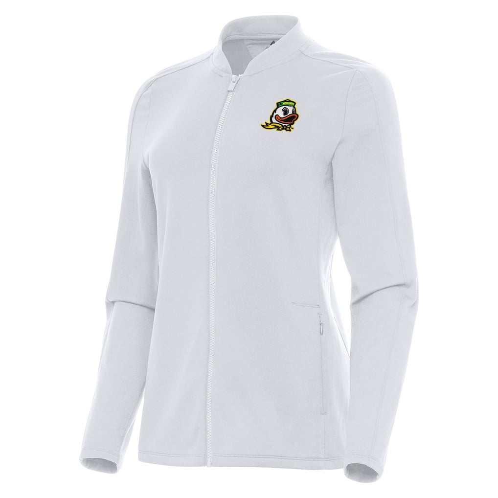 Oregon Ducks Antigua Women's Continual Full-Zip Jacket - White