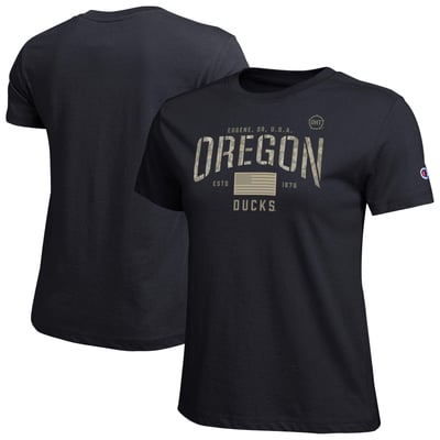 Oregon Ducks Champion Women's Operation Hat Trick Core T-Shirt - Black