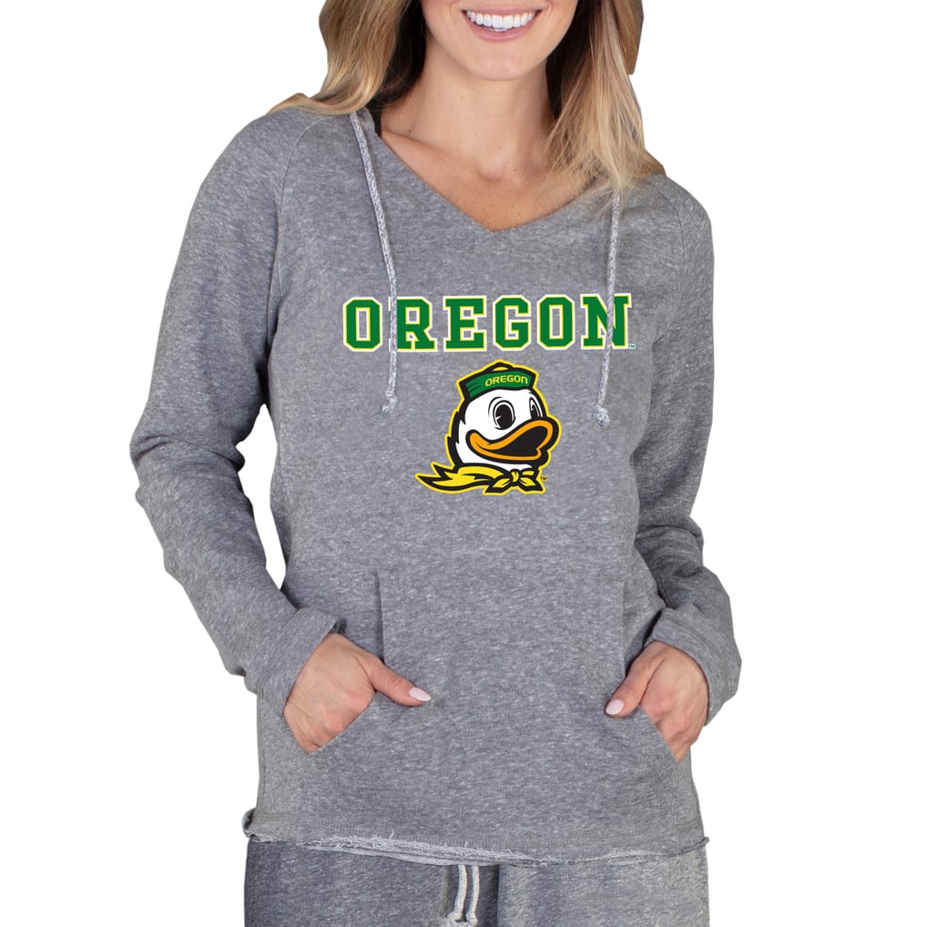 Oregon Ducks Concepts Sport Women's Mainstream Lightweight Terry Pullover Hoodie - Gray