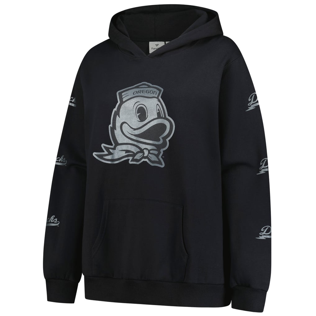 Oregon Ducks Fanatics Women's Plus Size Sleeve Hit Pullover Hoodie - Black