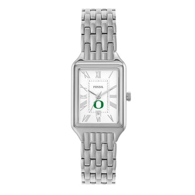 Oregon Ducks Fossil Women's Raquel Three-Hand Date Stainless Steel Watch