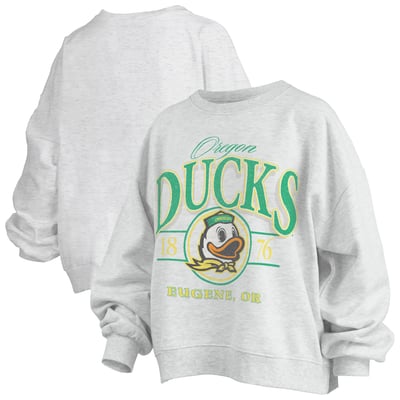 Oregon Ducks Pressbox Women's Oversized Vinson Melange Janise Sweatshirt - Heather Gray