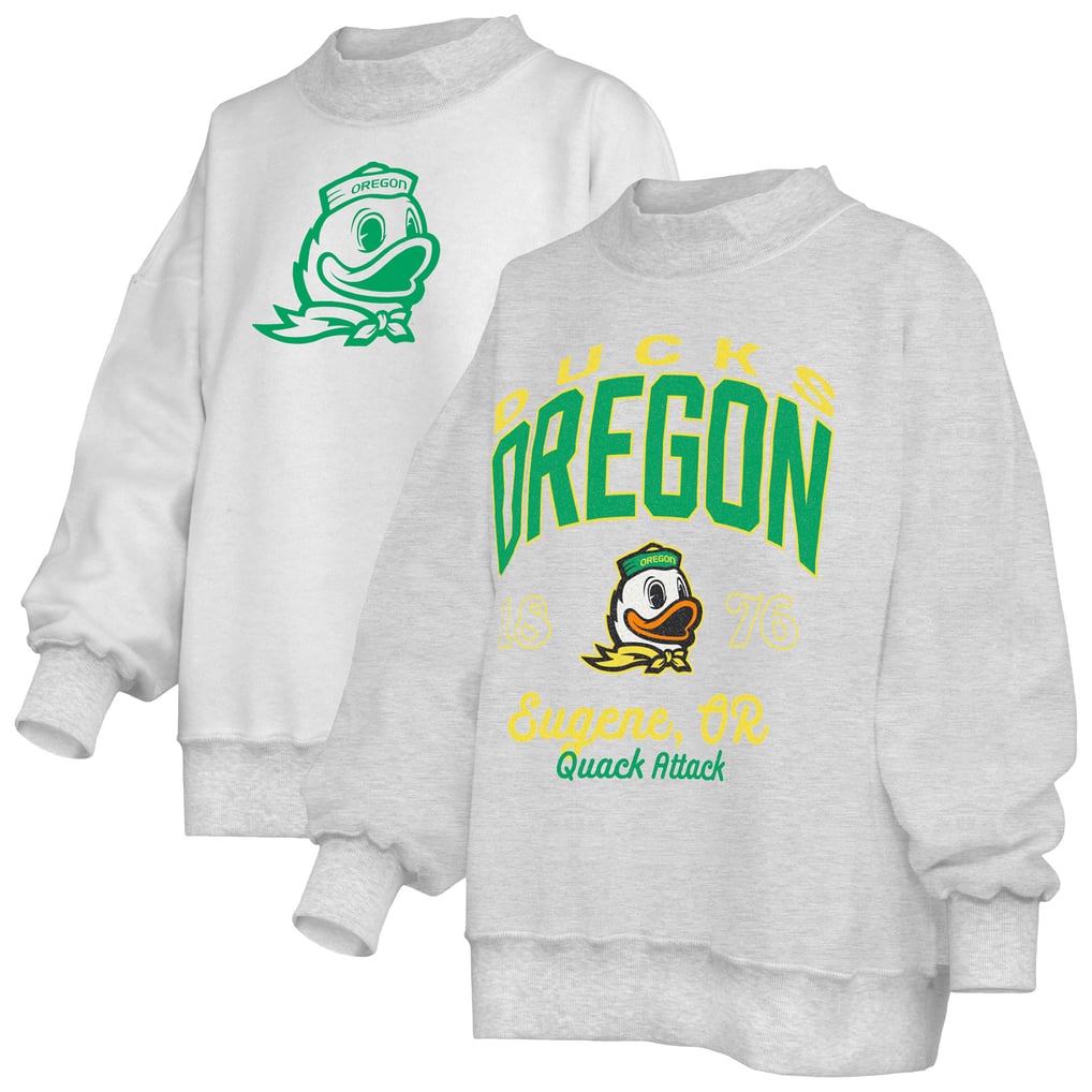  Oregon Ducks Pressbox Women's Reversible Sweatshirt - Heather Gray