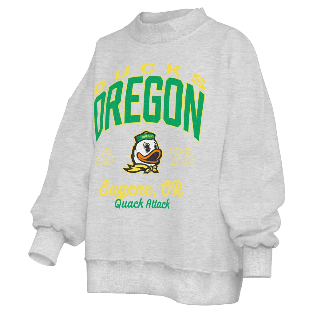  Oregon Ducks Pressbox Women's Reversible Sweatshirt - Heather Gray