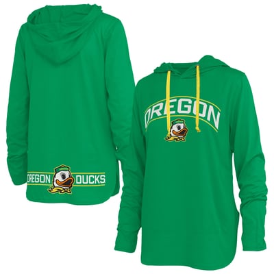 Oregon Ducks Pressbox Women's Allie Long Sleeve Hooded T-Shirt - Kelly Green
