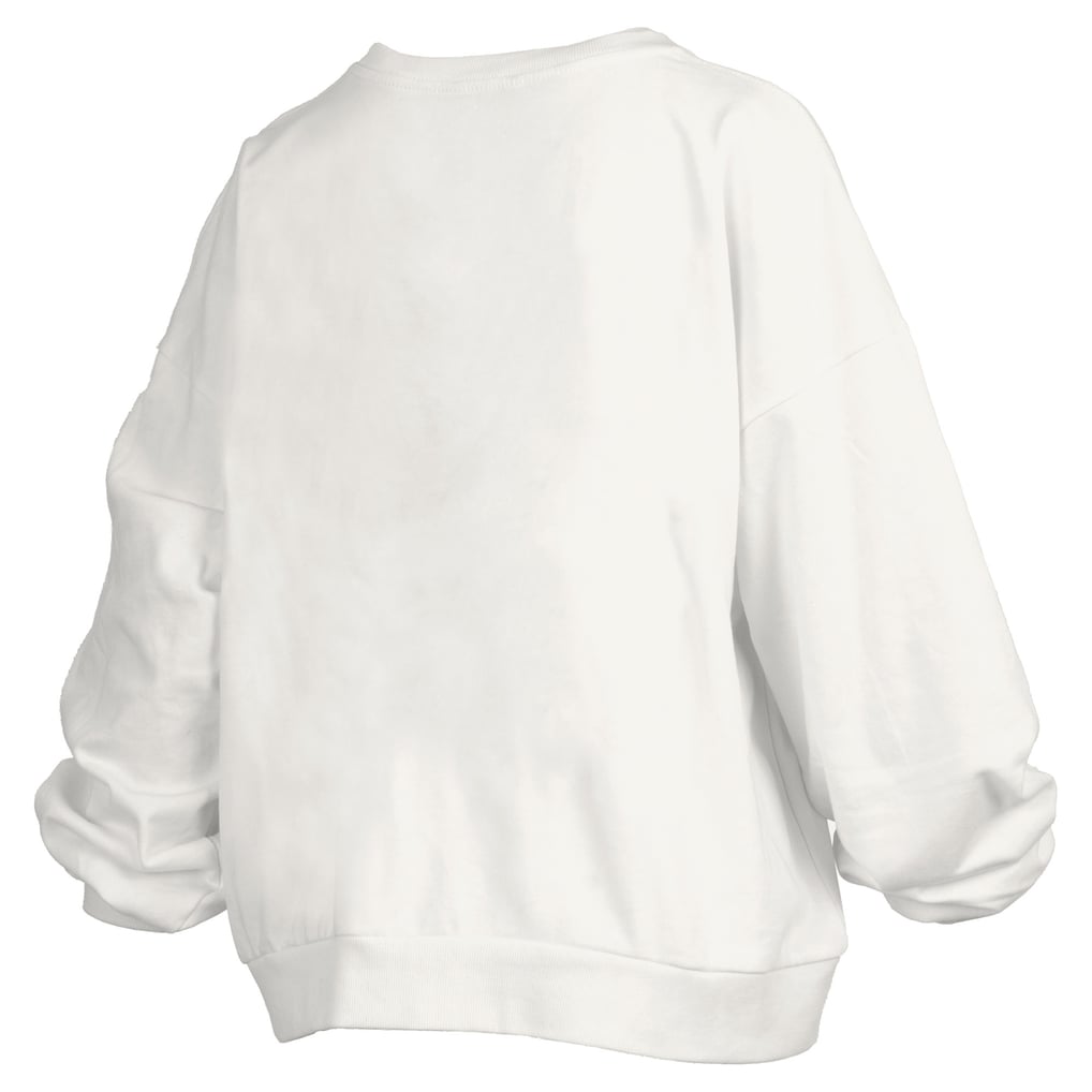 Oregon Ducks Pressbox Women's Oversized Janise Arch Over Logo Fleece Sweatshirt - White