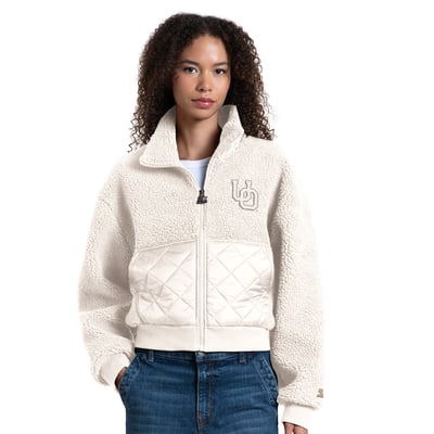 Oregon Ducks Starter Women's Journeyman Sherpa Full-Zip Jacket - White