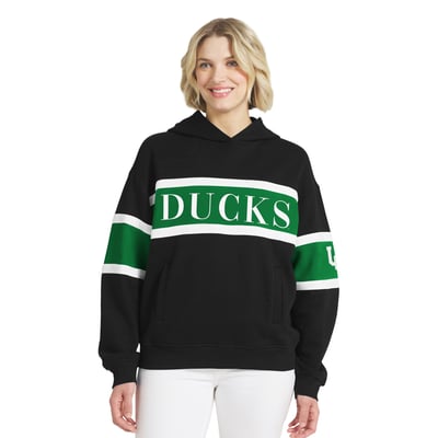  Oregon Ducks WEAR by Erin Andrews Women's Colorblock Hoodie - Black