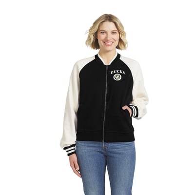  Oregon Ducks WEAR by Erin Andrews Women's Raglan Full-Zip Jacket - Black