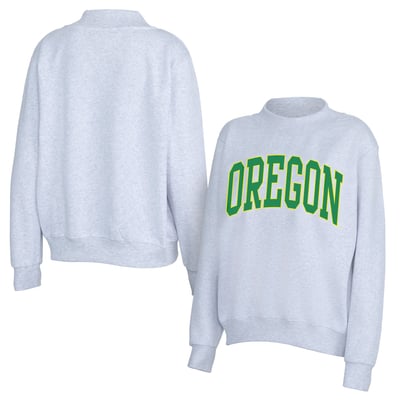 Oregon Ducks ZooZatz Women's Team Arch Mock Neck Sweatshirt - Gray