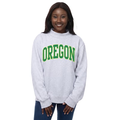 Oregon Ducks ZooZatz Women's Team Arch Mock Neck Sweatshirt - Gray