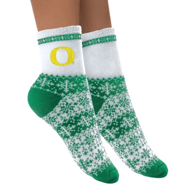 Oregon Ducks ZooZatz Women's Holiday Quarter-Length Socks